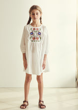 Load image into Gallery viewer, Caramel Coral Dress - White Cotton - 4Y Last Ones