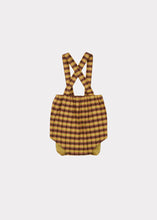 Load image into Gallery viewer, Caramel Needle Fish Romper - Mustard Check - 18M Last One