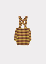 Load image into Gallery viewer, Caramel Needle Fish Romper - Mustard Check - 18M Last One