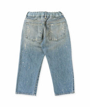 Load image into Gallery viewer, Denim Dungaree 12oz Life Goes On Embroidered Denim Drawstring Pants - 110cm Last One