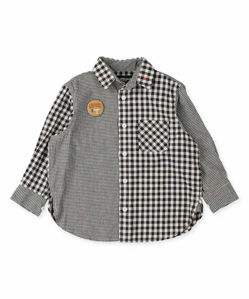 Denim Dungaree Crazy Check May Way Shirt - 100cm, 110cm, 120cm