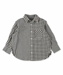 Denim Dungaree Crazy Check May Way Shirt - 100cm, 110cm, 120cm