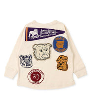 Load image into Gallery viewer, Denim Dungaree 79 Bulldog Patches LS T-shirt - 110cm, 120cm
