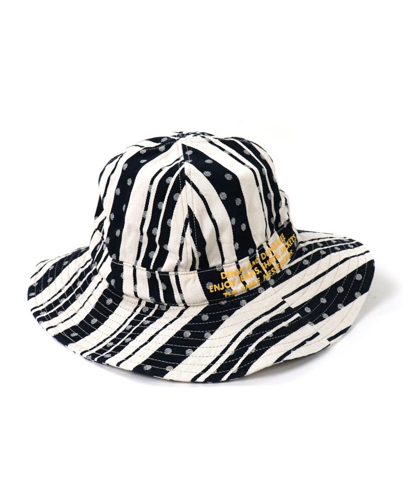 Denim Dungaree Dot Stripe Bucket Hat - M (54-56cm) Only