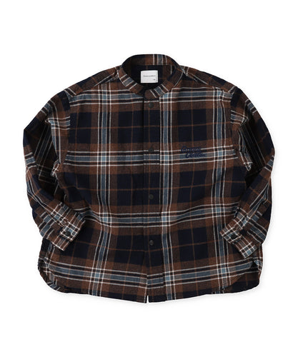 Groovy Colors Wool Plaid Band Collar GRAFFITI shirt - 125cm, 135cm
