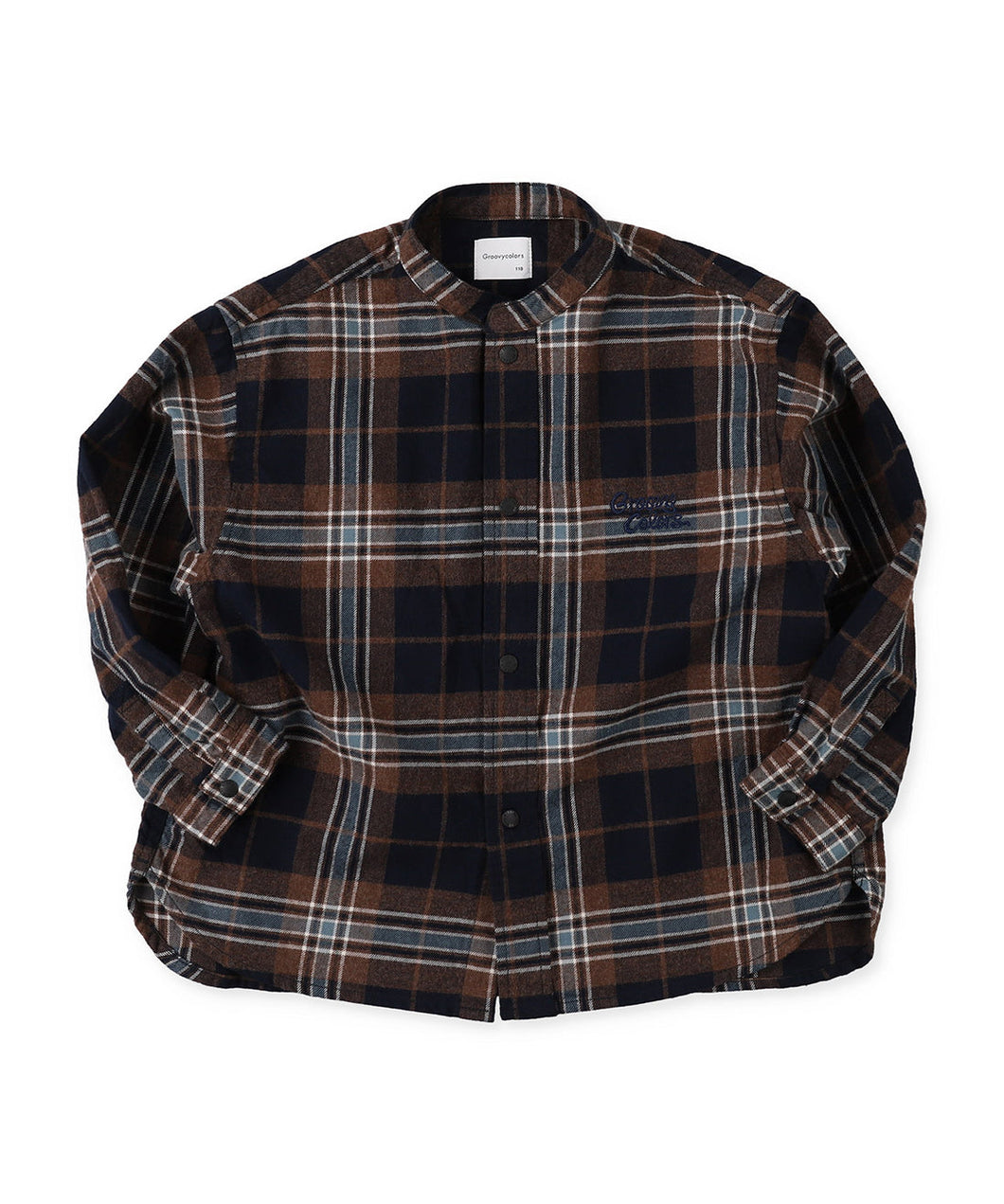 Groovy Colors Wool Plaid Band Collar GRAFFITI shirt - 125cm, 135cm