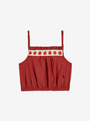Bobo Choses Tomato Woven Top - 4/5Y Last One