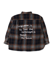 Load image into Gallery viewer, Groovy Colors Wool Plaid Band Collar GRAFFITI shirt - 125cm, 135cm