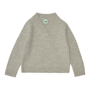 Fub - V-Neck Sweater - Light Beige Melange - 90cm, 100cm, 120cm