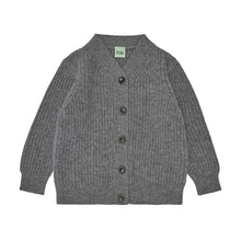 Load image into Gallery viewer, Fub Lambswool Cardigan - Charcoal Melange - 90cm, 100cm, 110cm, 120cm
