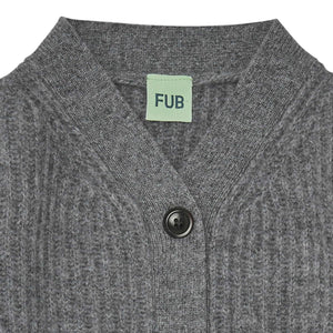 Fub Lambswool Cardigan - Charcoal Melange - 90cm, 100cm, 110cm