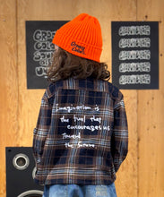 Load image into Gallery viewer, Groovy Colors Wool Plaid Band Collar GRAFFITI shirt - 125cm, 135cm