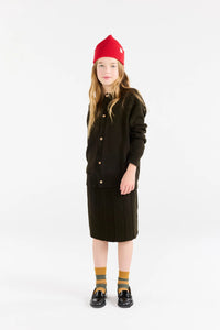 The Animals Observatory Dark Olive Gecko Cardigan - 4Y, 6Y, 8Y
