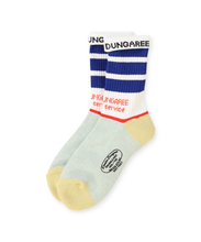 Load image into Gallery viewer, Dedim Dungaree Standard Service Socks - Black/Red Pink/Blue Black