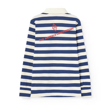 Load image into Gallery viewer, The Animals Observatory Stripes Navy Eel Polo Shirt - 3Y, 4Y, 6Y, 8Y