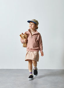 East End Highlander Half Zip Sweat - Salmon Pink - 110cm Last One
