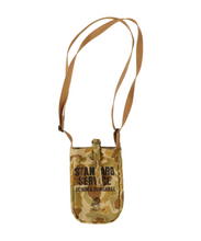 Load image into Gallery viewer, Denim Dungaree Mini Newspaper Bag - Khaki/Red