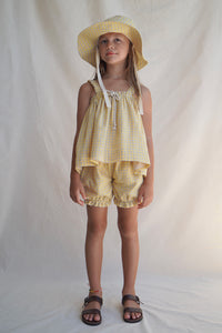 House of Paloma Edith Top - Lemon Vichy - 6Y Last One