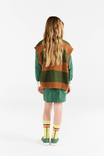 Load image into Gallery viewer, The Animals Observatory Stripes Brown Blowfish Cardigan Vest - 3Y, 4Y, 6Y, 8Y