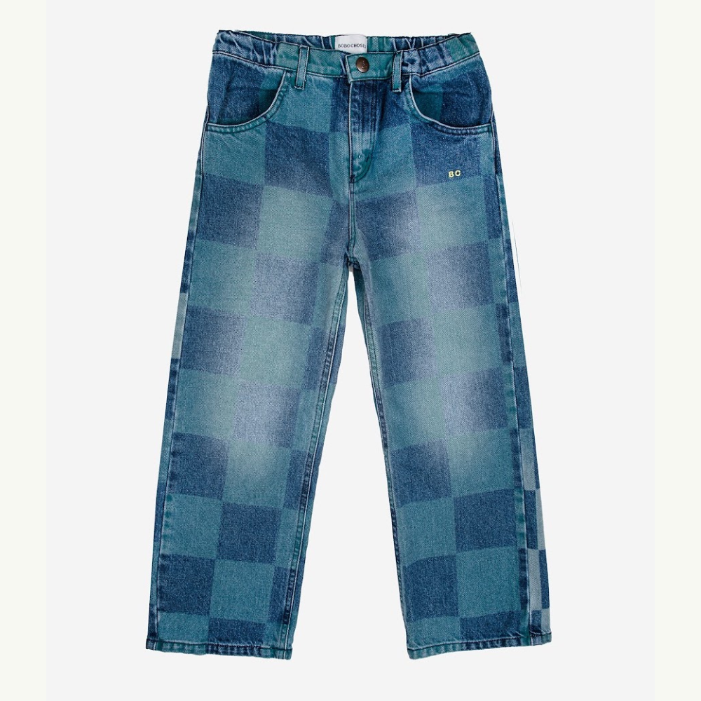 Bobo Choses Checkerboard Denim Pants - 2/3Y, 4/5Y, 6/7Y