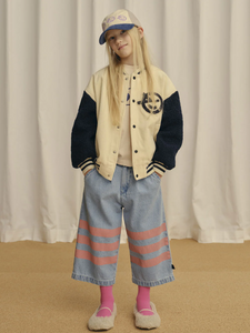 Wynken Lapine Bomber Jacket - Ecru/Navy - 3Y Last One