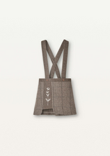 Load image into Gallery viewer, Popelin Mod.30.2 Brown herringbone woollen skirt embroidery with straps - 3/4Y, 4Y, 5Y, 6Y, 7Y, 8Y
