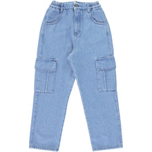 Load image into Gallery viewer, Bebe Organic Fallon Denim Cargo Pants - Wash Blue - 3Y, 4Y, 6Y