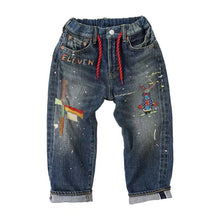 Load image into Gallery viewer, Denim Dungaree 12oz Embroidered Jeans - 120cm Last One