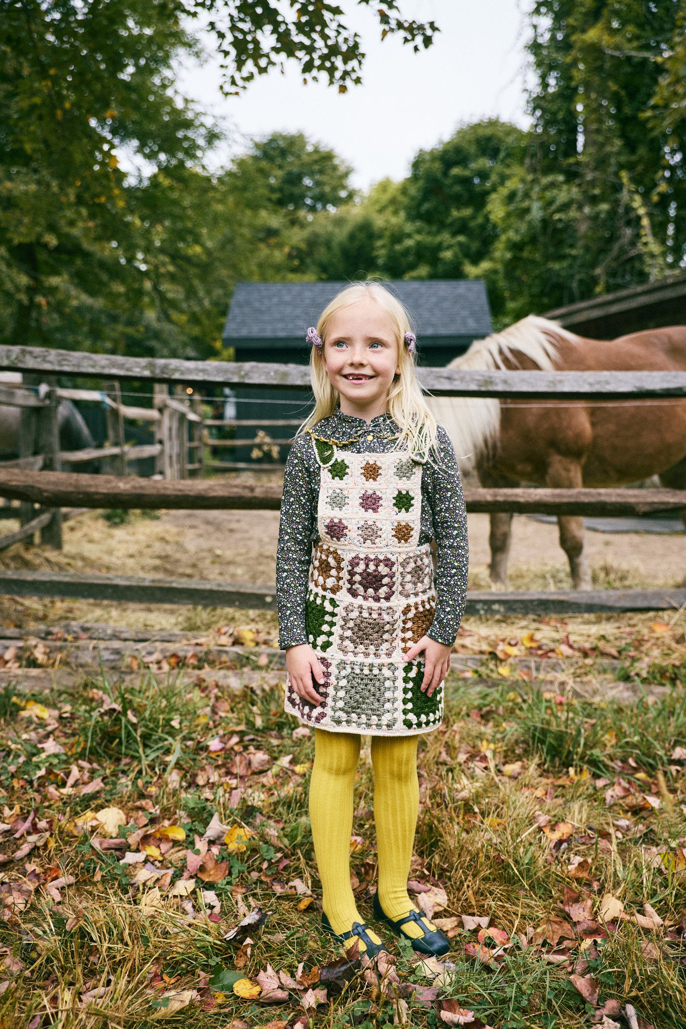 Misha & Puff Crochet Square Pinafore - Periwinkle - 4Y, 6Y