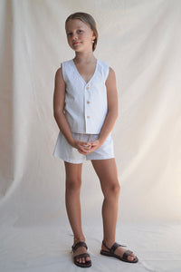 House of Paloma Ludo Vest - Azure Stripe - 3Y, 4Y, 5Y, 6Y, 7Y