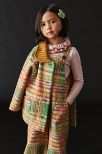 Misha & Puff Boiled Wool Coat - Bottle Green Kitchen Plaid - 8Y Last One