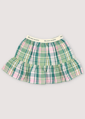 The New Society Greenland Skirt - Garden Tartan - 3Y, 4Y, 6Y, 8Y