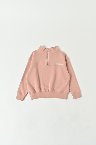 East End Highlander Half Zip Sweat - Salmon Pink - 110cm, 120cm