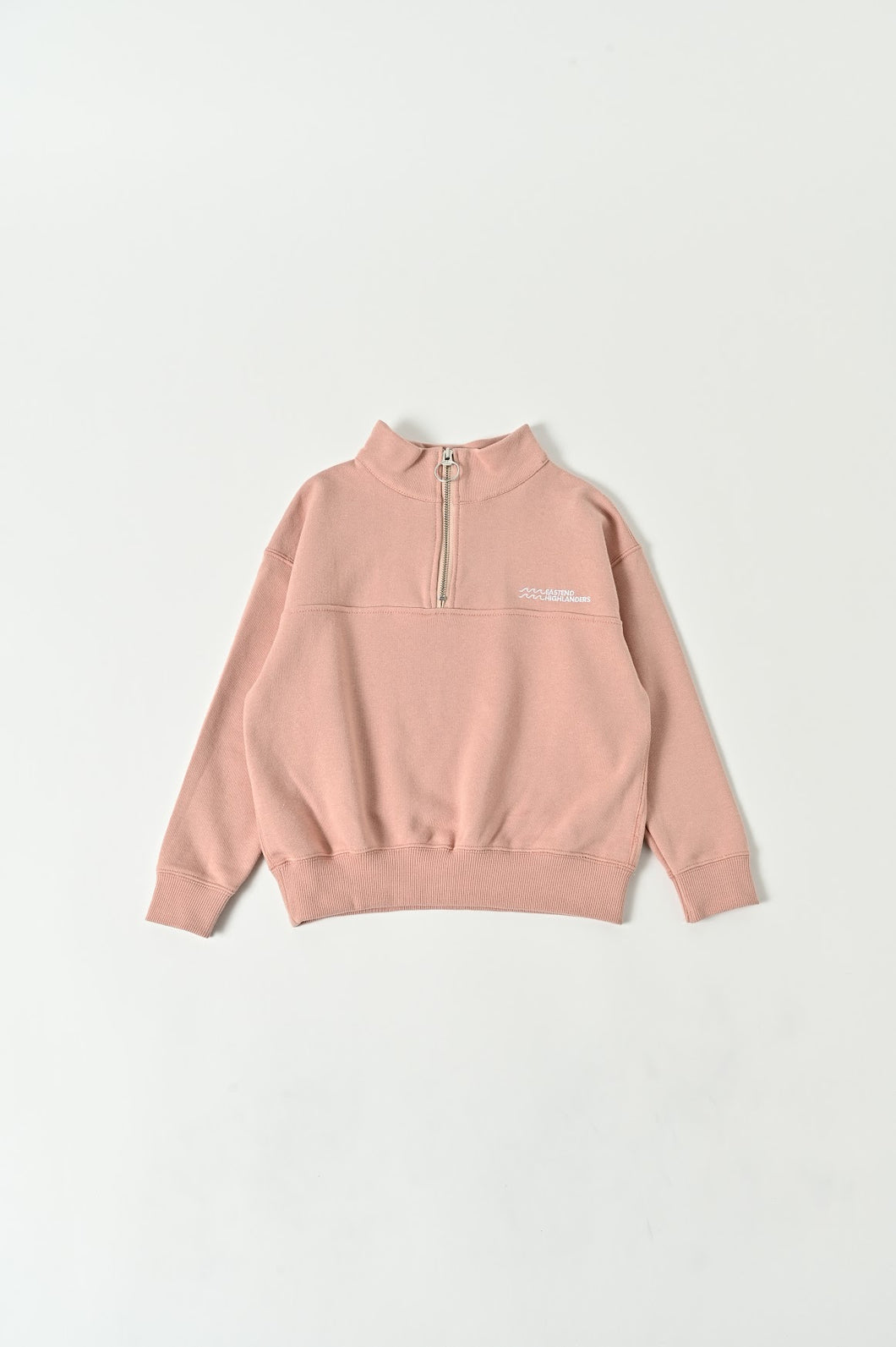 East End Highlander Half Zip Sweat - Salmon Pink - 110cm Last One