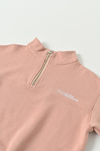 East End Highlander Half Zip Sweat - Salmon Pink - 110cm Last One