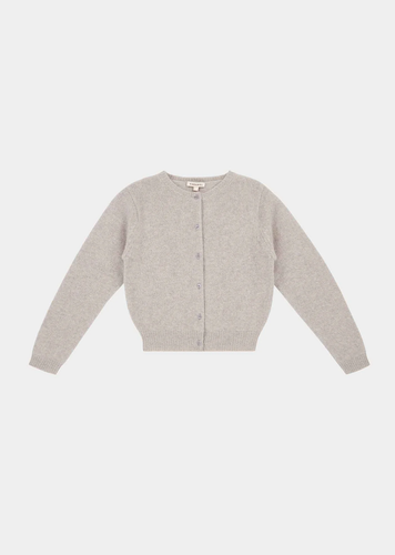 Caramel Rosa Cashmere Cardigan - Stone - 6Y Last One