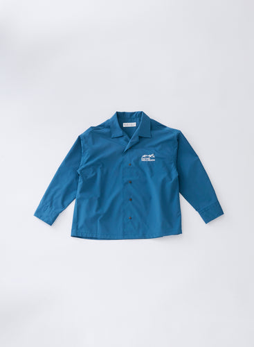 East End Highlanders Open Collar Snap Button Shirt - Petro - 100cm, 110cm, 120cm