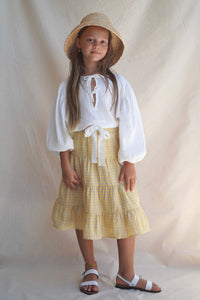 House of Paloma Sophia Skirt - Lemon Vichy - 3Y, 4Y, 5Y, 6Y