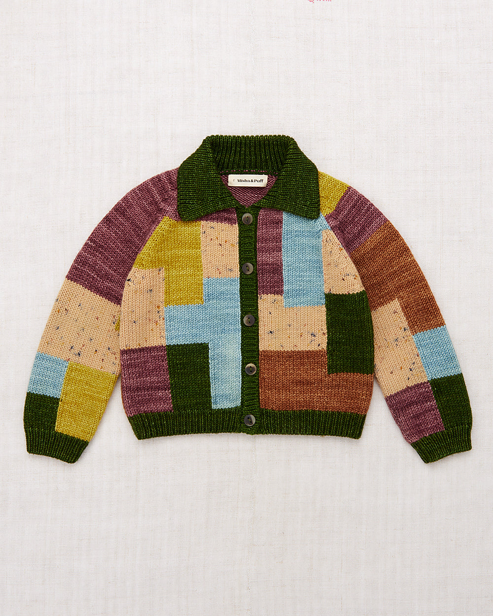 Misha & Puff Topo Motley Cardigan - Leaf - 5Y, 8Y