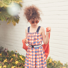 Load image into Gallery viewer, Wynken Club Sundress - Brick/Navy - 4Y Last One