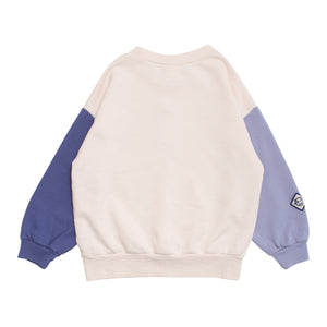 Wynken Panel Sweat - Chalk/Dusk Blue - 6Y, 8Y