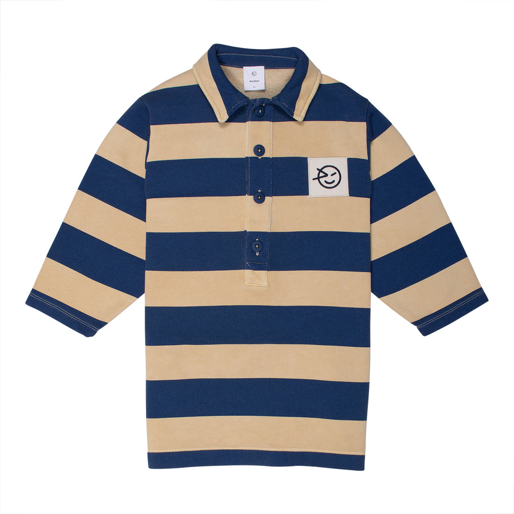 Wynken Amore Jersey Dress - Sand/Cobalt Stripe - 3Y, 4Y, 6Y, 8Y