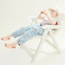 Load image into Gallery viewer, Wynken Drawcord Panel Pants - Mottle Blue Denim - 4Y