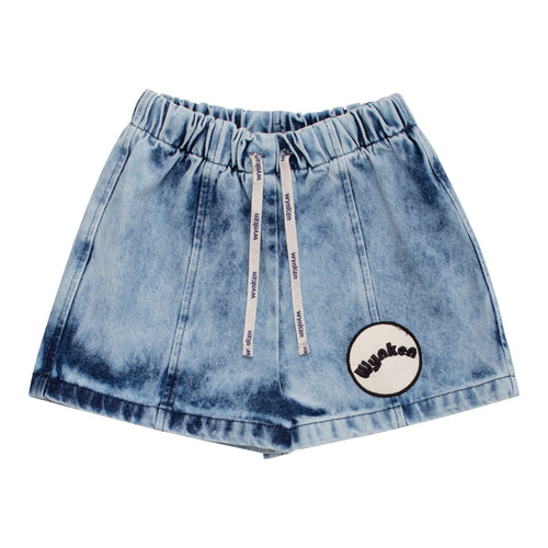 Wynken Drawcord Panel Short - Mottle Blue Denim - 2Y, 4Y