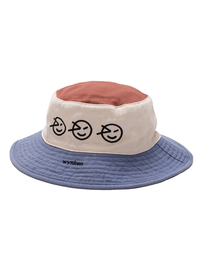 Wynken Tri Colour Bucket Hat - Brick/Ecru/ Blue - 50-54cm