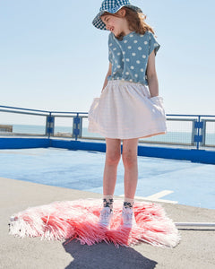 Wynken Beach Skirt - Chalk Terry Stripe - 2Y, 4Y