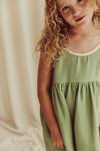 Liilu Louisa Dress - Dryed Green - 4Y Last One