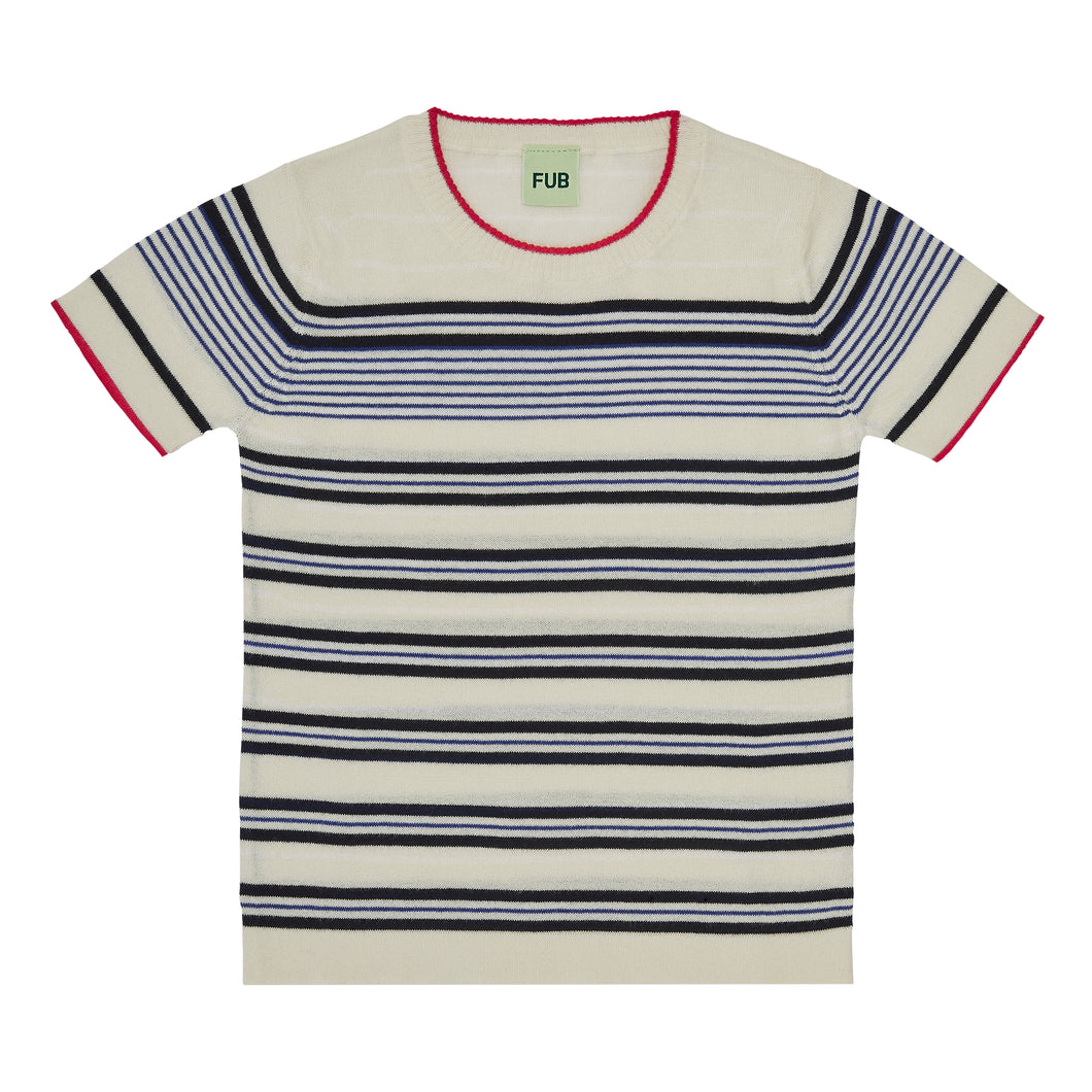 Fub Striped T-shirt - Ecru/Dark Navy - 90cm, 100cm, 120cm