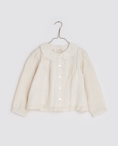 Little Cotton Clothes Ruby Blouse - milk linen - 4/5Y