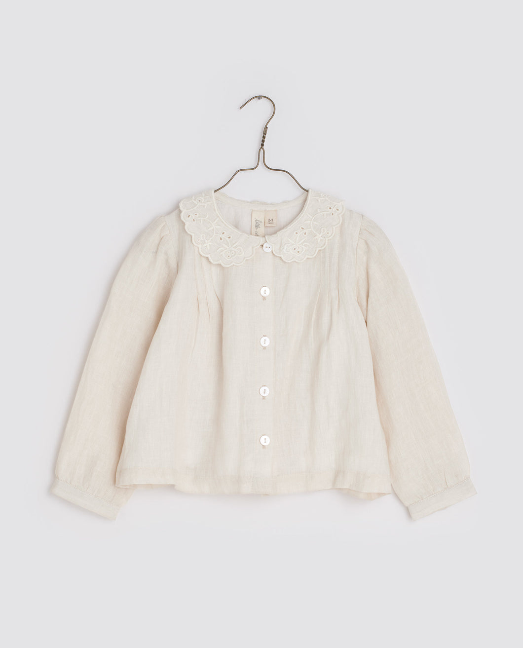 Little Cotton Clothes Ruby Blouse - milk linen - 4/5Y